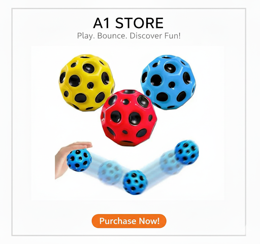 Moon ball anti stress bouncy ball - Bouncy Balls Rubber High Bouncing Balls for Kids Sensory Fidget Toys Stress Relief Hole Ball Sports Training Ball Outdoor Games. Colour as pr available stoke ( Pack of 3 )